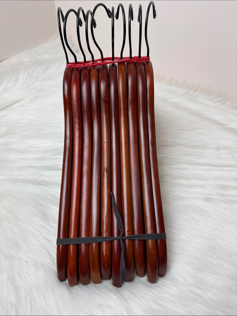 Brookstone Premium Wooden Suit Hangers in Mahogany - Set of 10